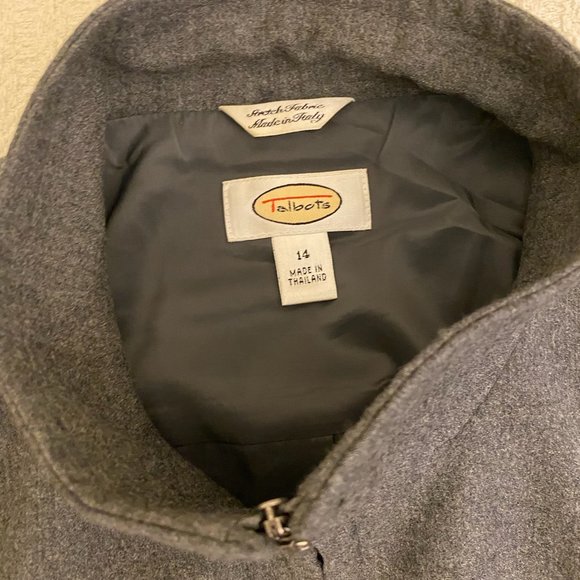 Talbots Italian Wool Women's Gray Jacket Size 14 (Large) Zipper Made in Thailand - Picture 6 of 7